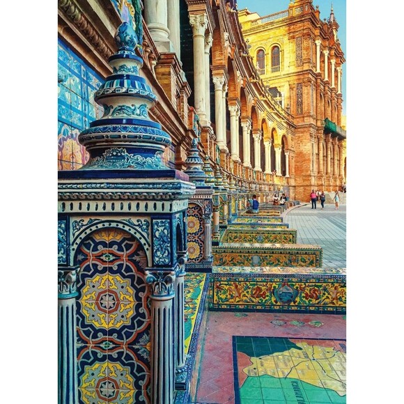 Buffalo Games  Spanish Tiles  500 Piece Blanc Puzzles - Picture 5 of 8